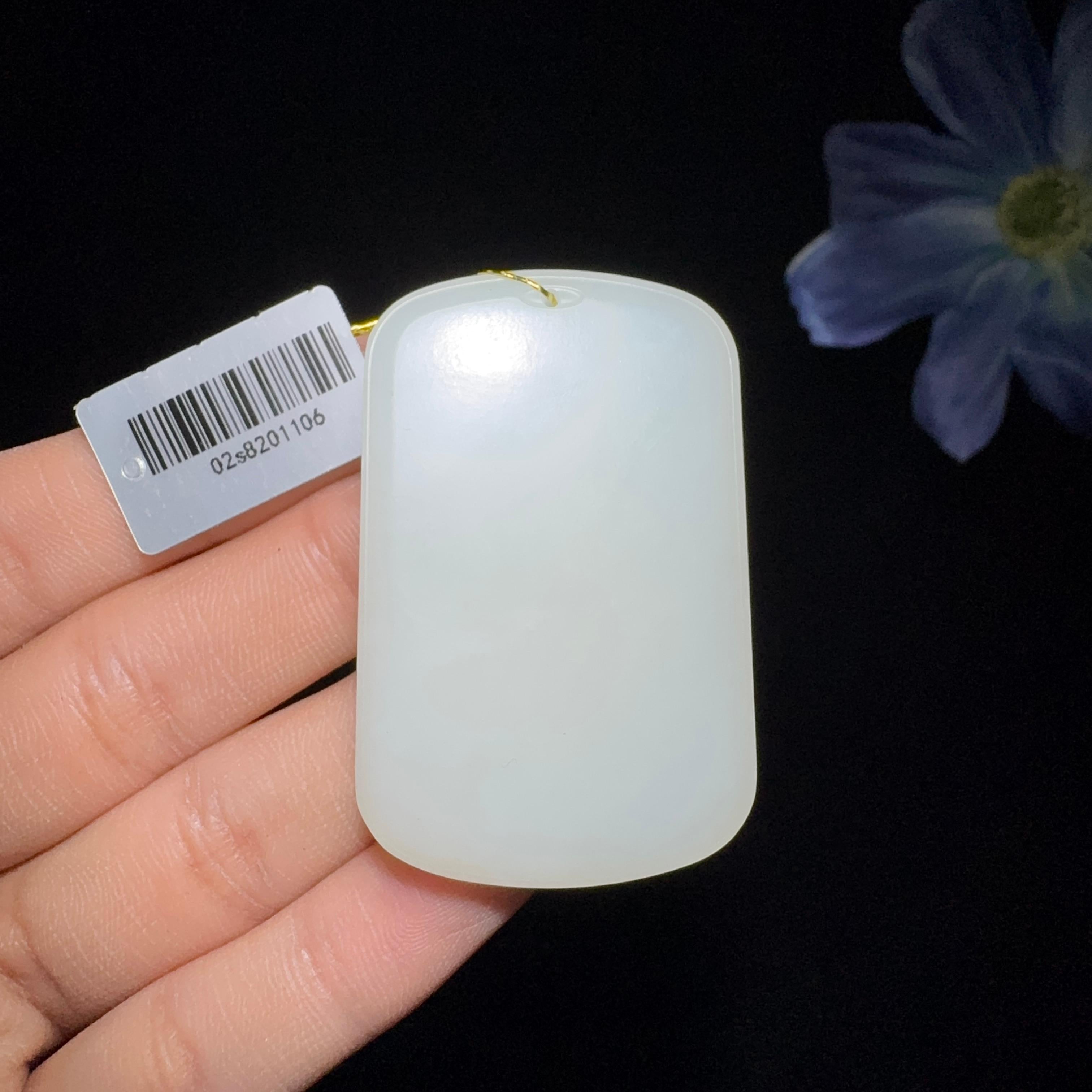 和田玉白玉平安无事牌（30.4g）