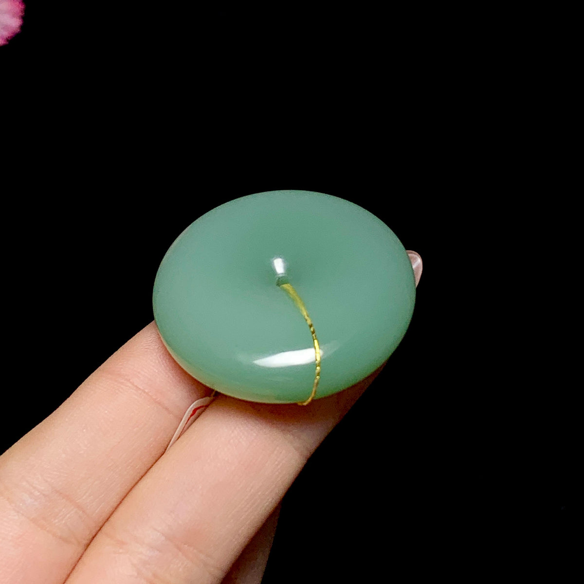 和田碧玉粉青平安扣（26.1g）