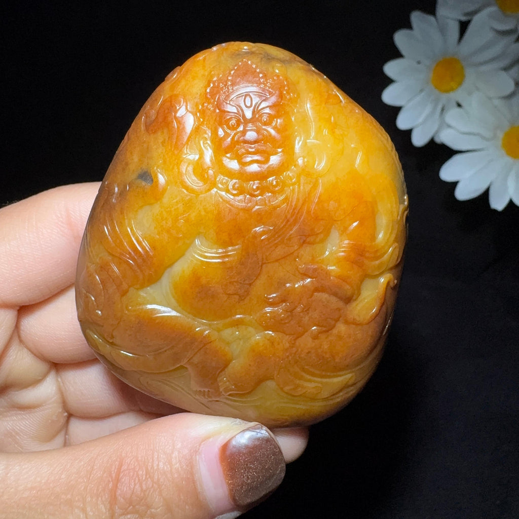 和田玉籽料收藏级手把件钟馗纳福（177.0g）