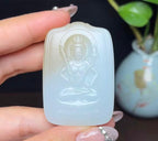 新疆和田玉且末糖羊脂玉虚空藏菩萨（44.8g）