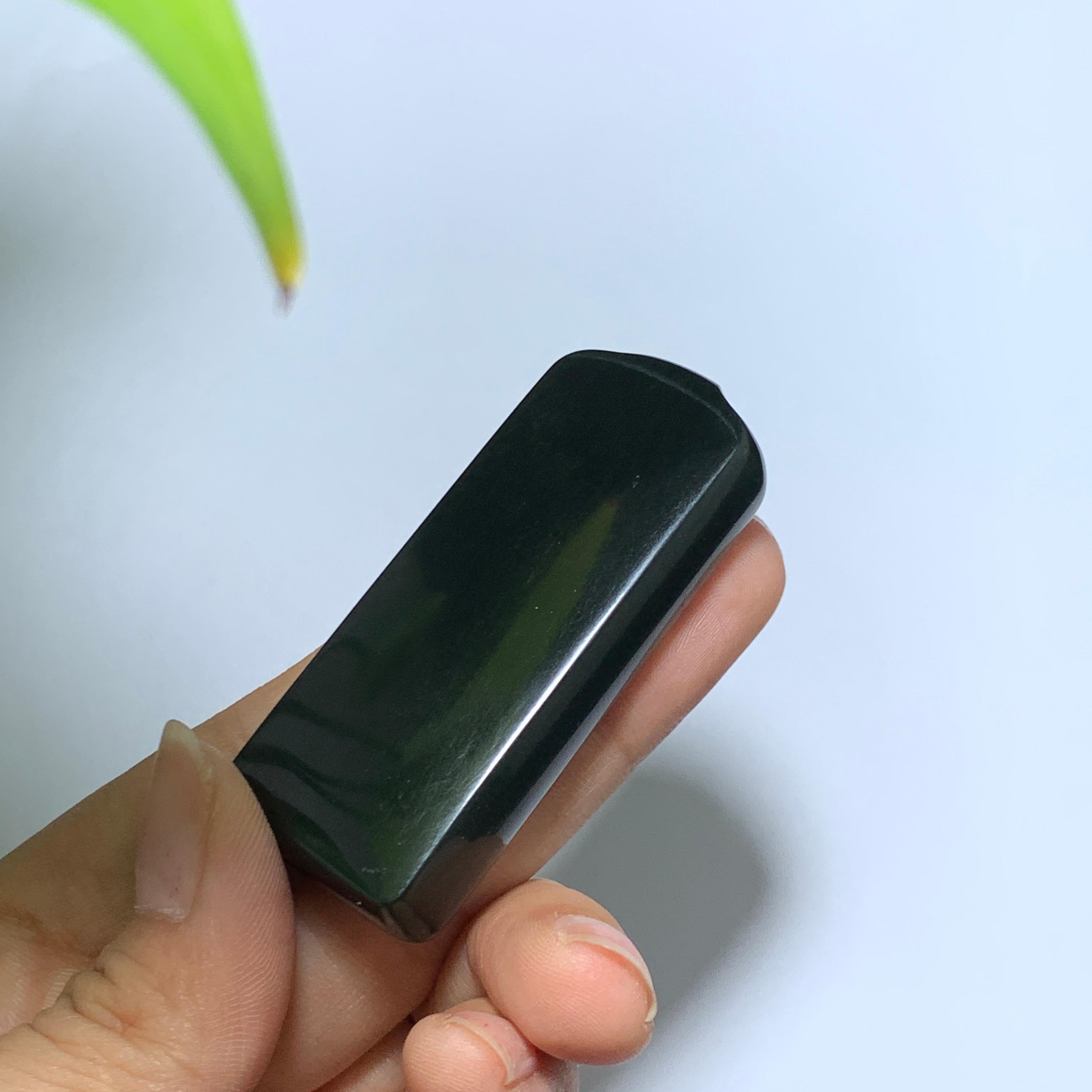 和田籽料黑青无事牌挂件（43.0g）