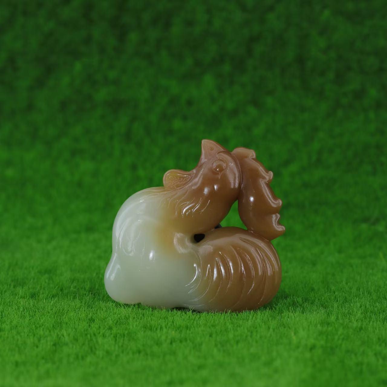 和田玉糖白雄鸡挂件（43.2g）