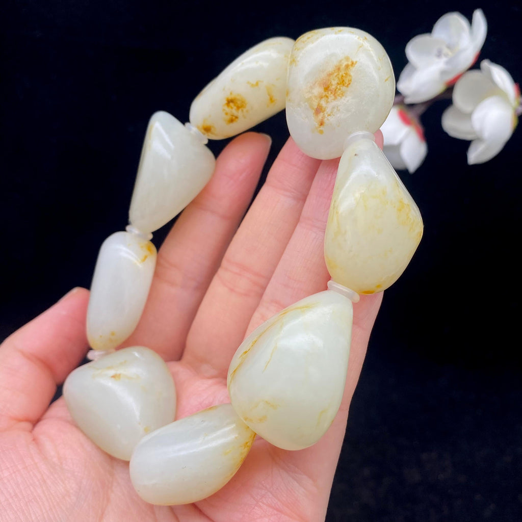 和田玉洒金皮籽料【精品手串】（144.4g）