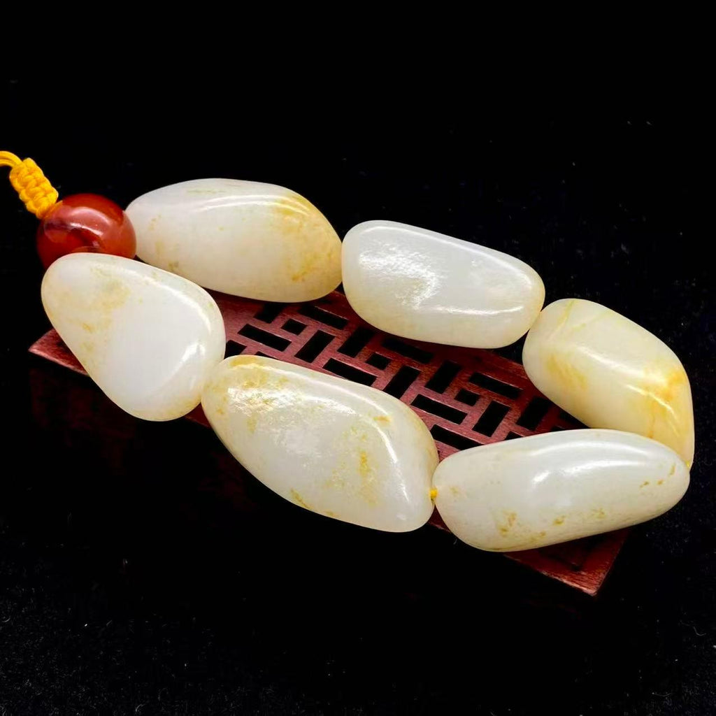 和田玉洒金皮籽料【精品手串】（126.6g）