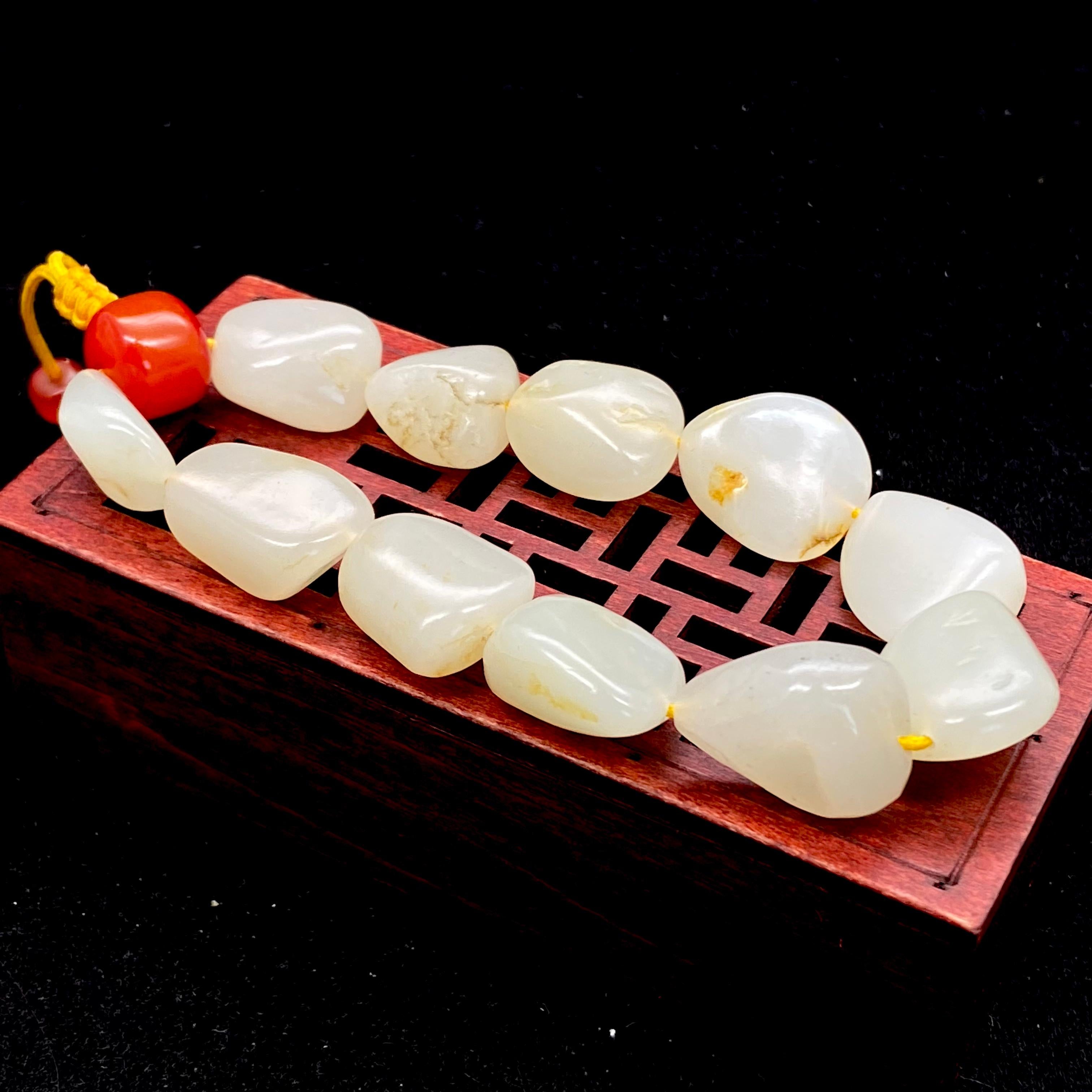 和田玉黄皮【精品手串】（38.7g）