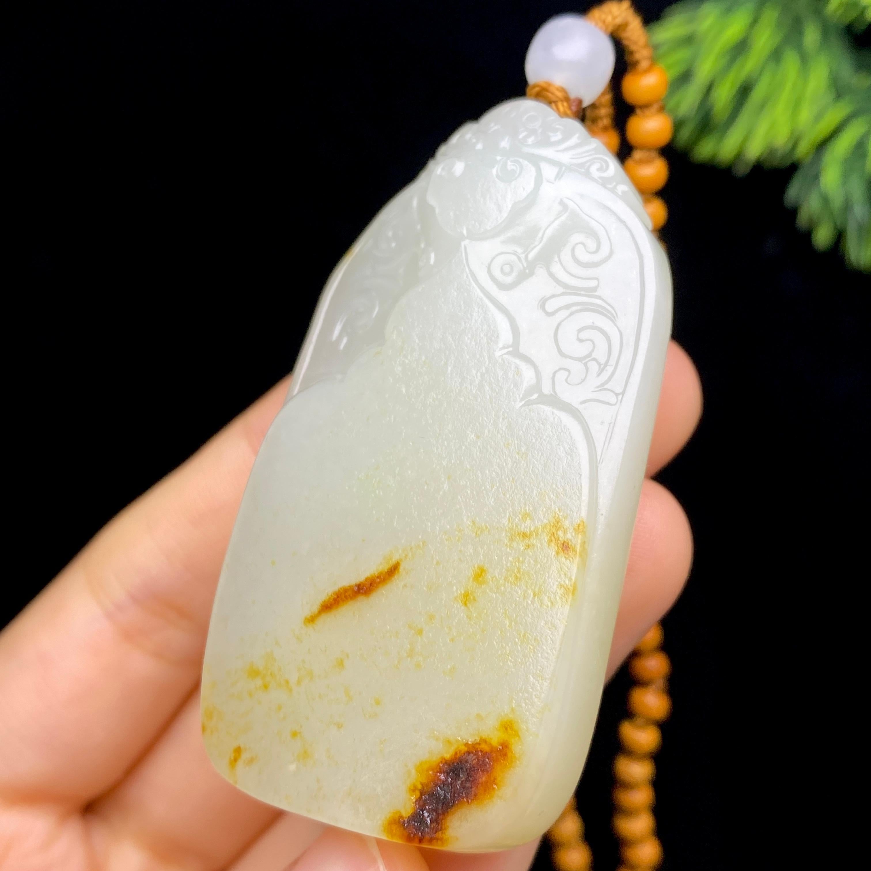 和田玉籽料无事牌（58.3g）