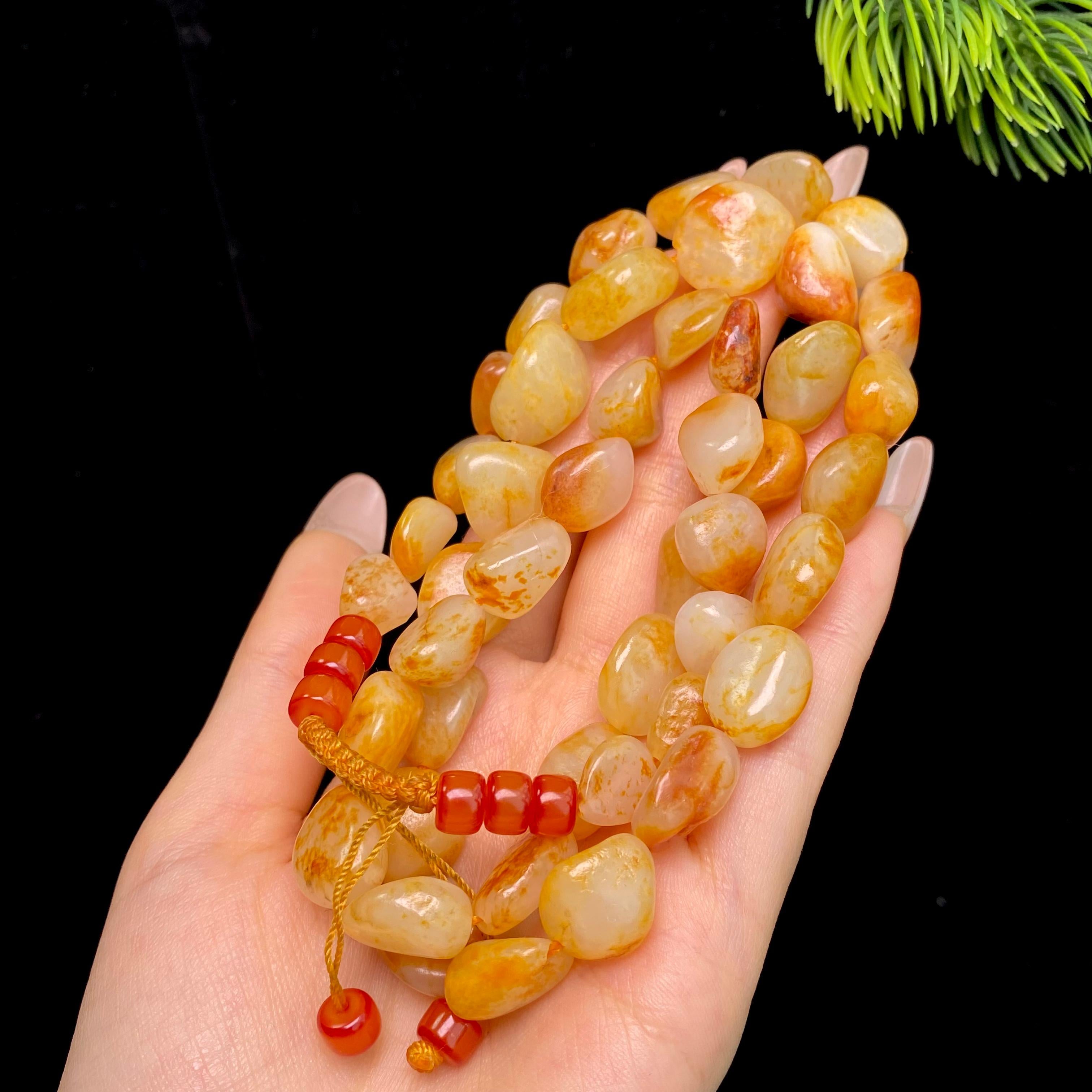 和田玉黄皮籽料项链（93.6g）