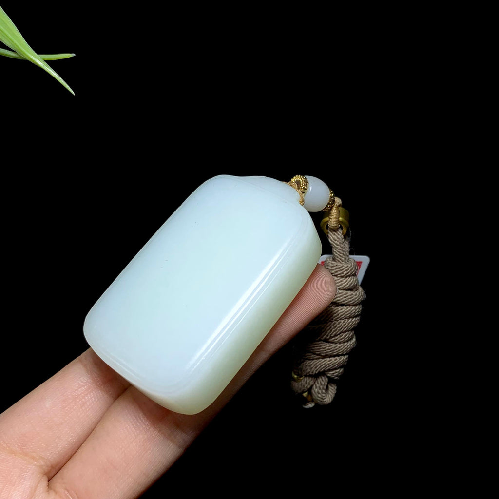 和田白玉平安无事牌（61.0g）