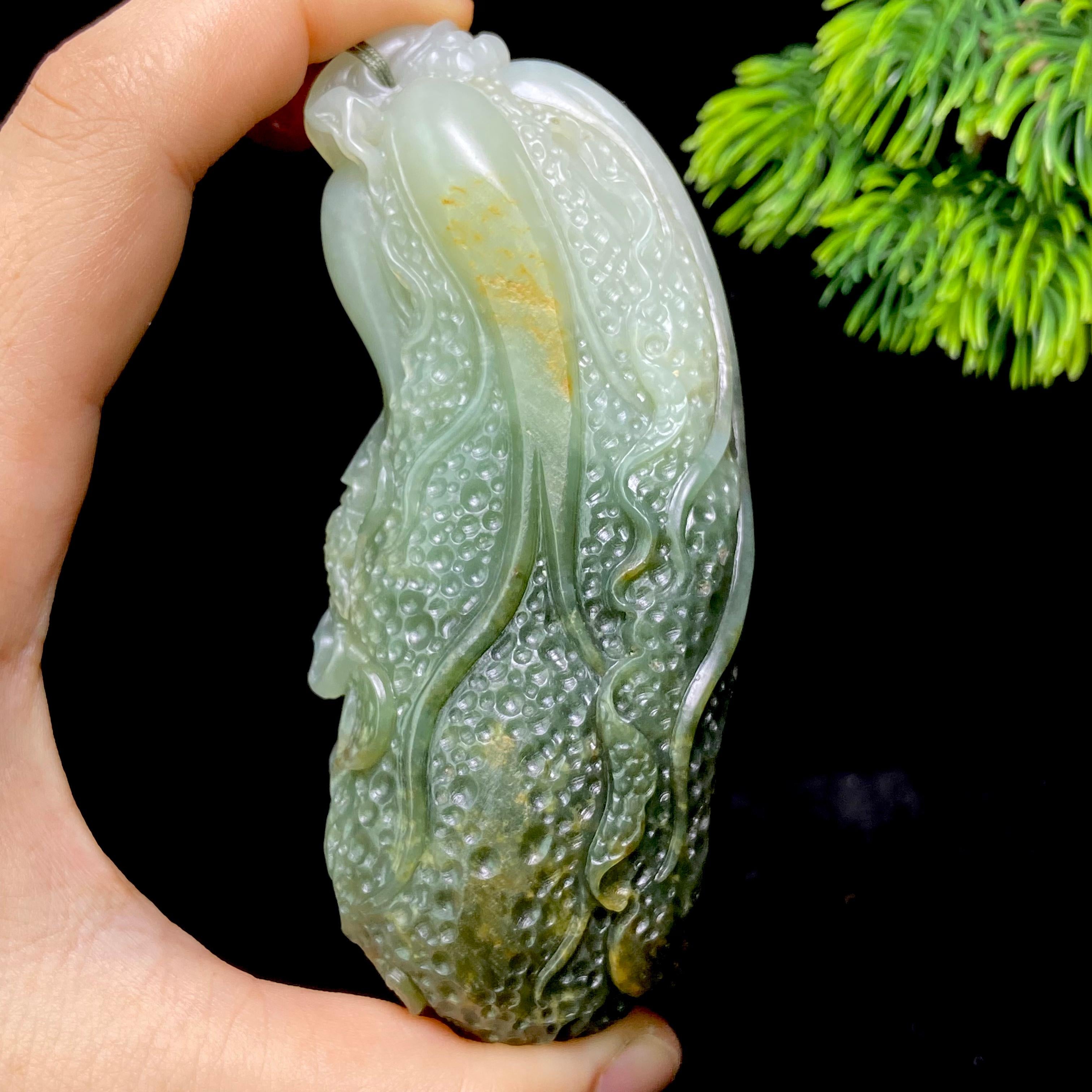 和田玉籽料白菜把件（227.7g）