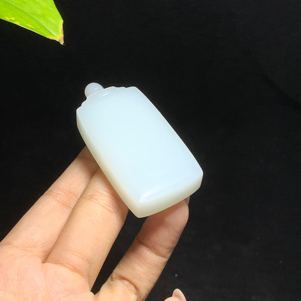 和田羊脂白玉山流水无事牌（56.7g）