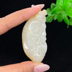 和田玉洒金皮籽料【灵猴献瑞】挂件（37.4g）