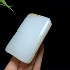 高品质和田山料糖白玉无事牌（98.2g）