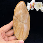 和田玉桃花玉带黄皮籽料手把件（297.3g）