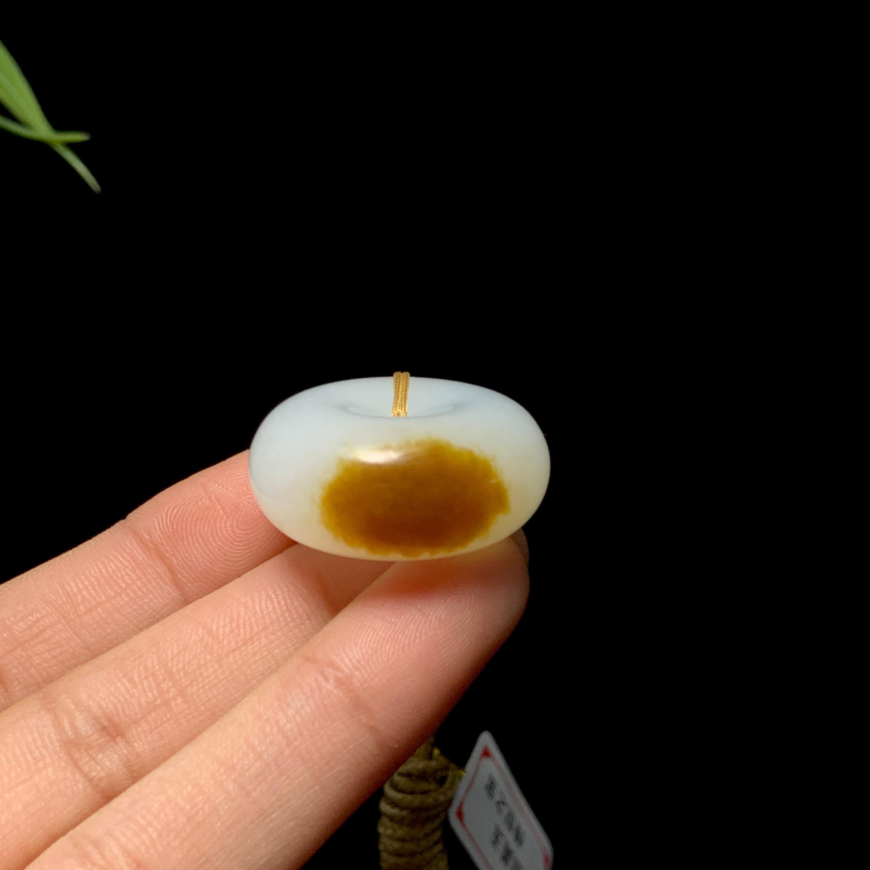 传承精品新疆且末糖白玉平安扣（22.0g）