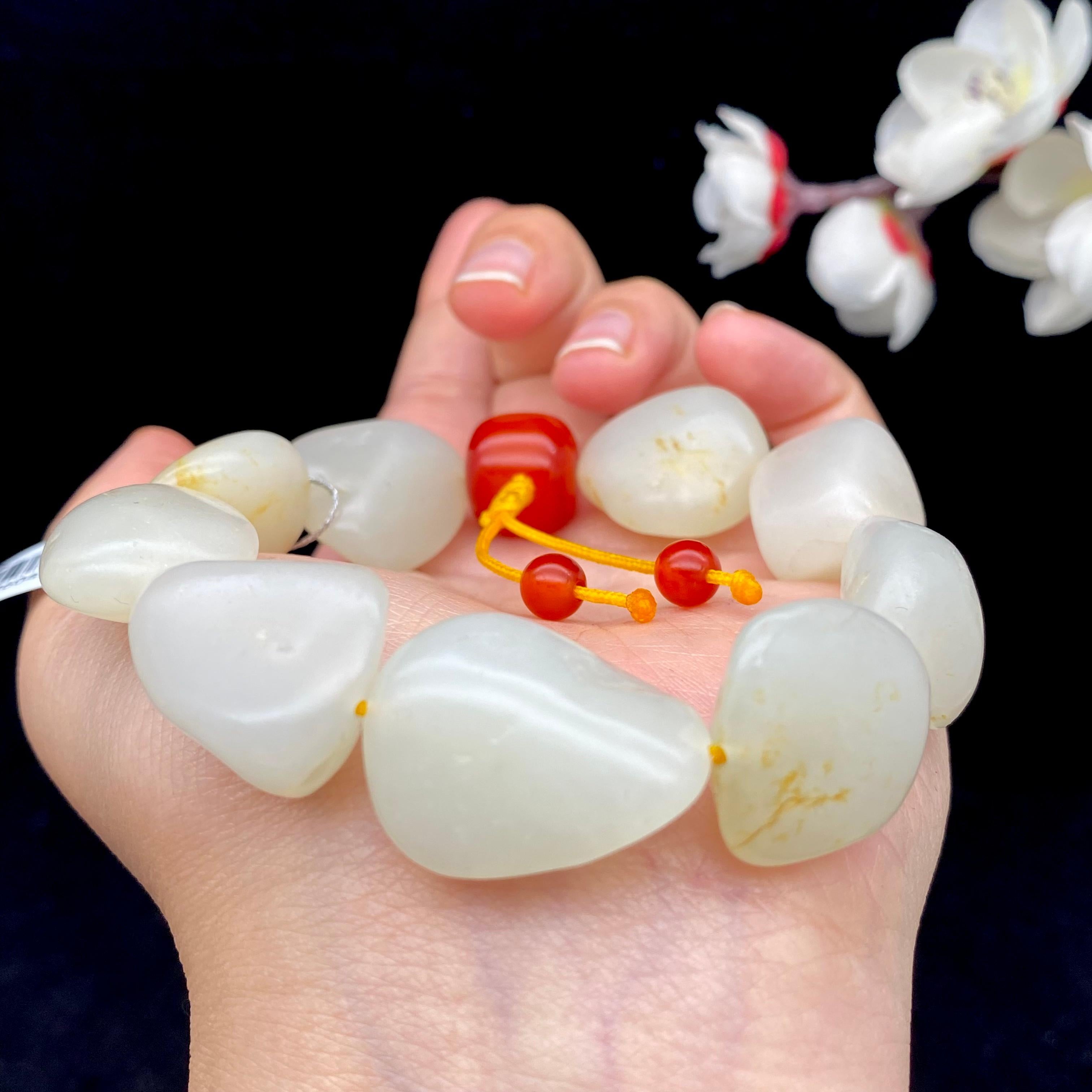 和田玉洒金皮籽料【精品手串】（65.5g）