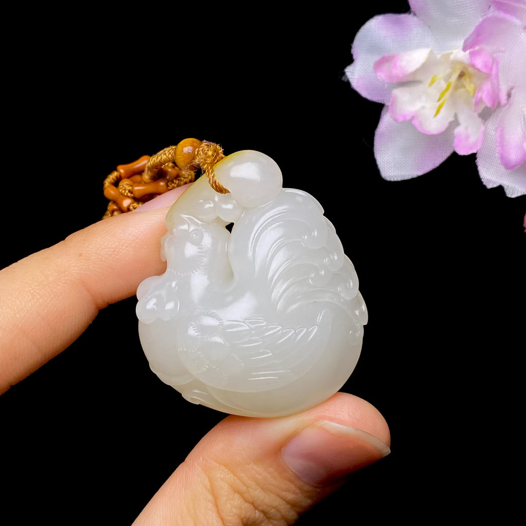 和田玉籽料生肖鸡挂件（24.3g）