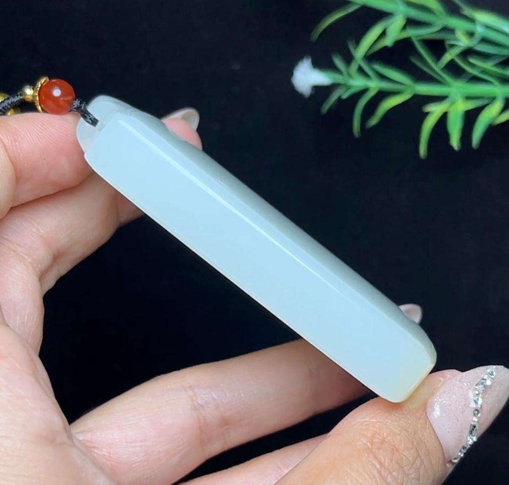 和田白玉平安无事牌（91.2g）