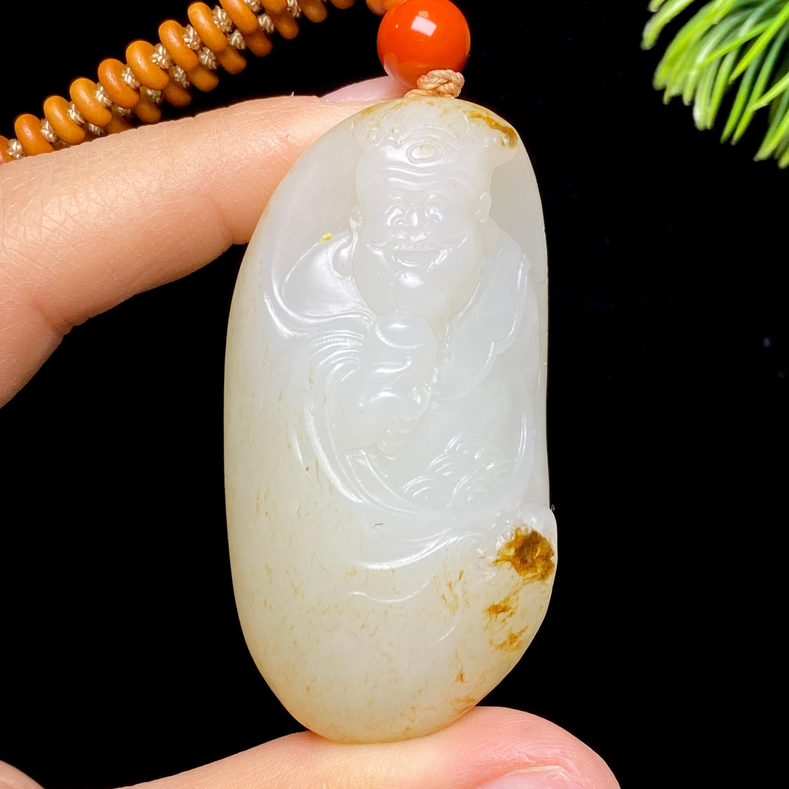 和田玉籽料财神（69.4g）