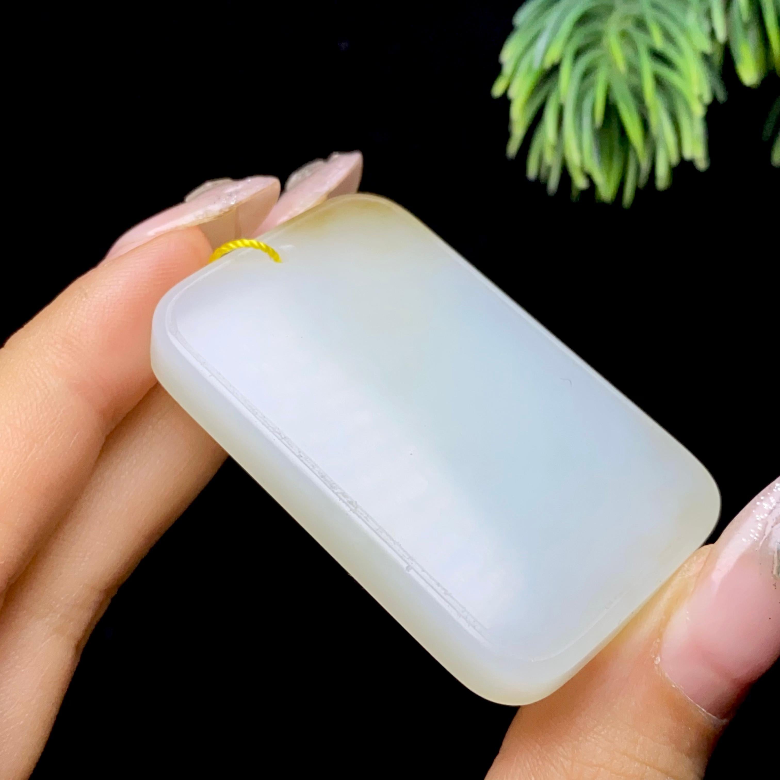 和田玉糖白无事牌（34.1g）