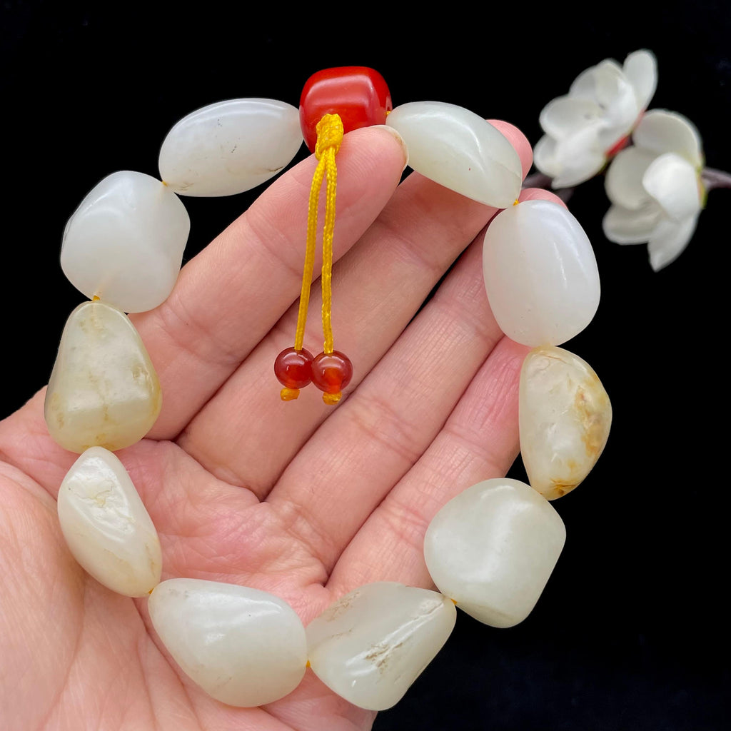 和田玉白玉籽料【精品手串】（74.2g）