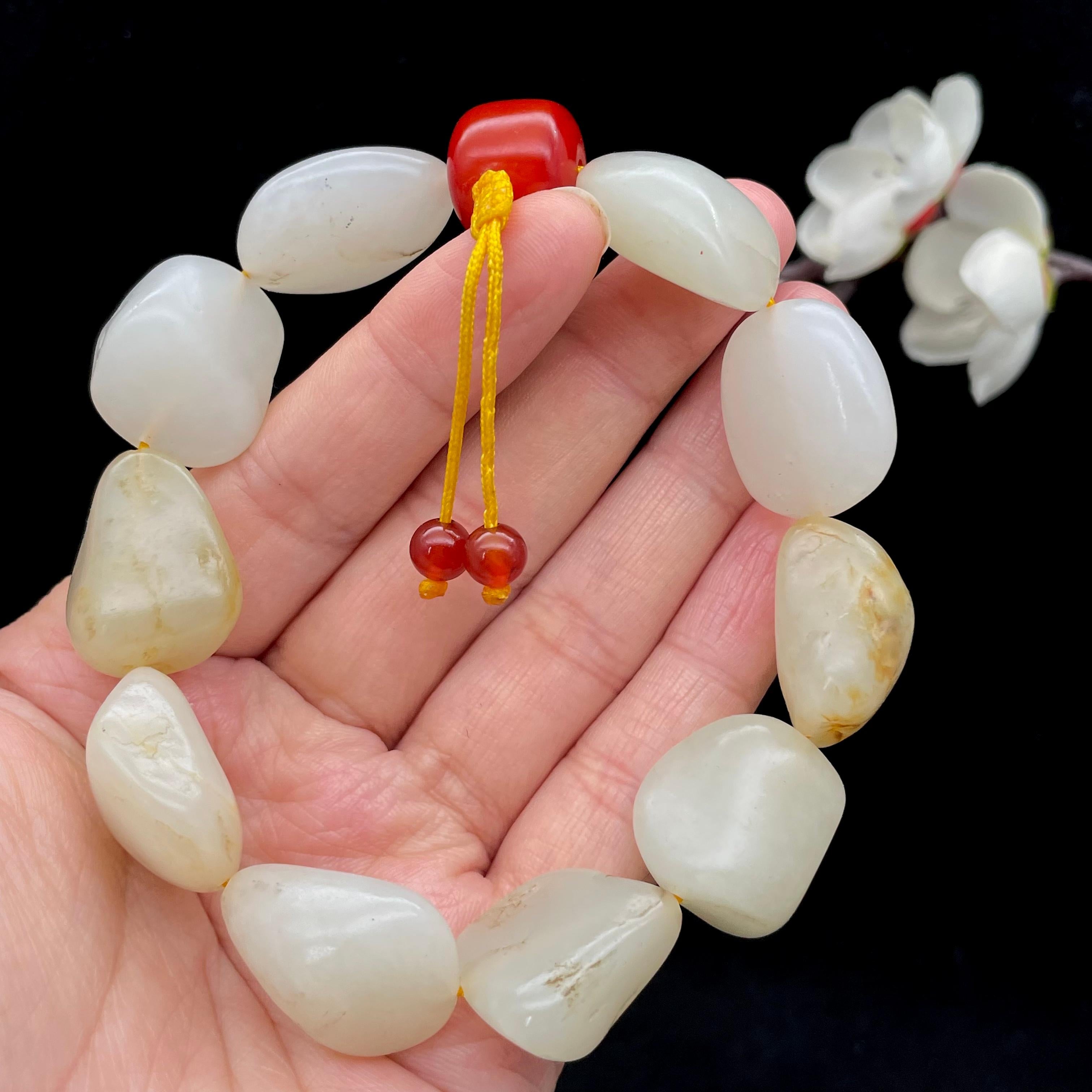 和田玉白玉籽料【精品手串】（74.2g）