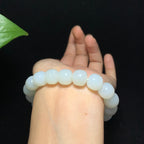 收藏级和田山料羊脂白玉老型珠手串（42.0g）