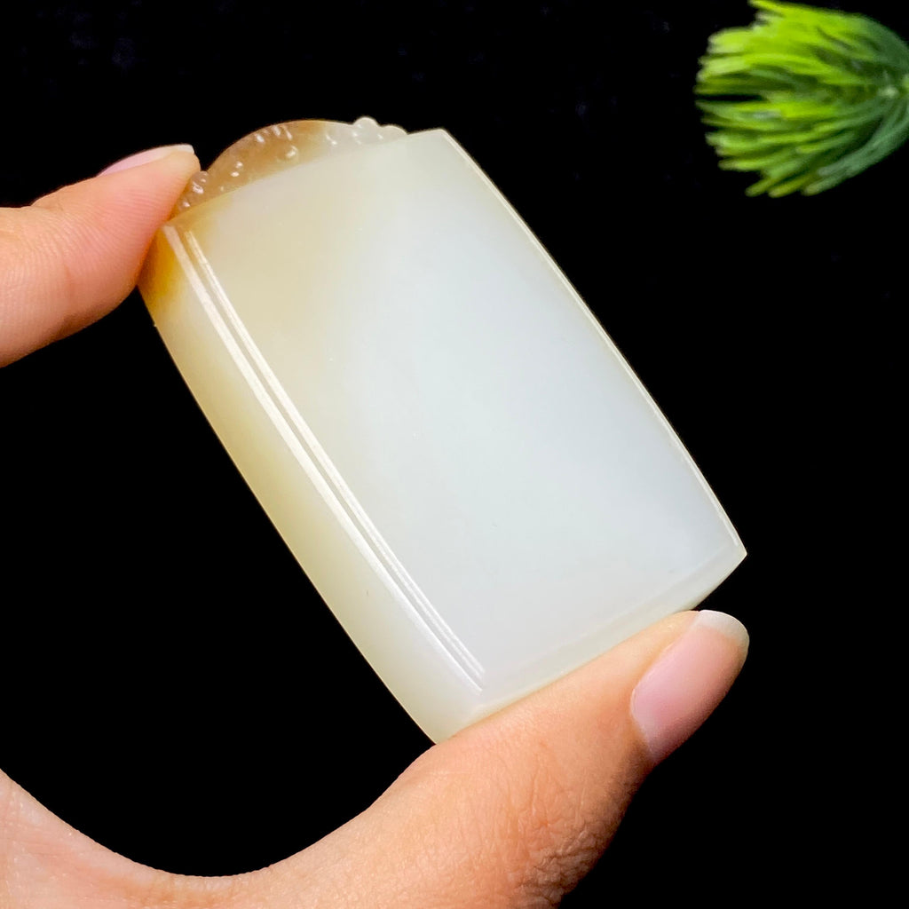 和田玉糖白无事牌（65.8g）