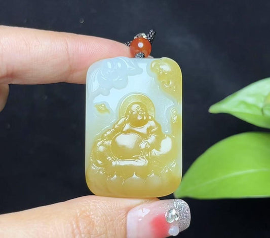 新疆和田玉且末糖羊脂玉佛公（23.4g）