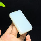 和田山料羊脂白玉无事牌挂件（105.8g）
