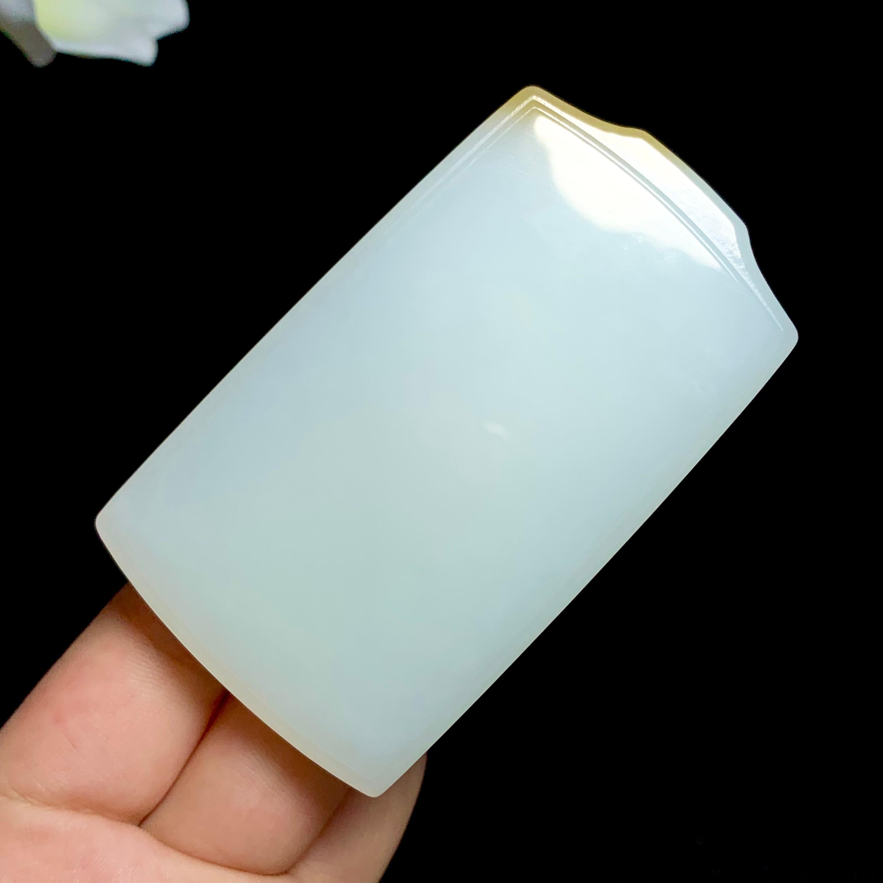 高品质和田山料糖白玉无事牌（98.8g）