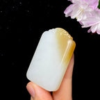 和田玉糖白无事牌（39.8g）