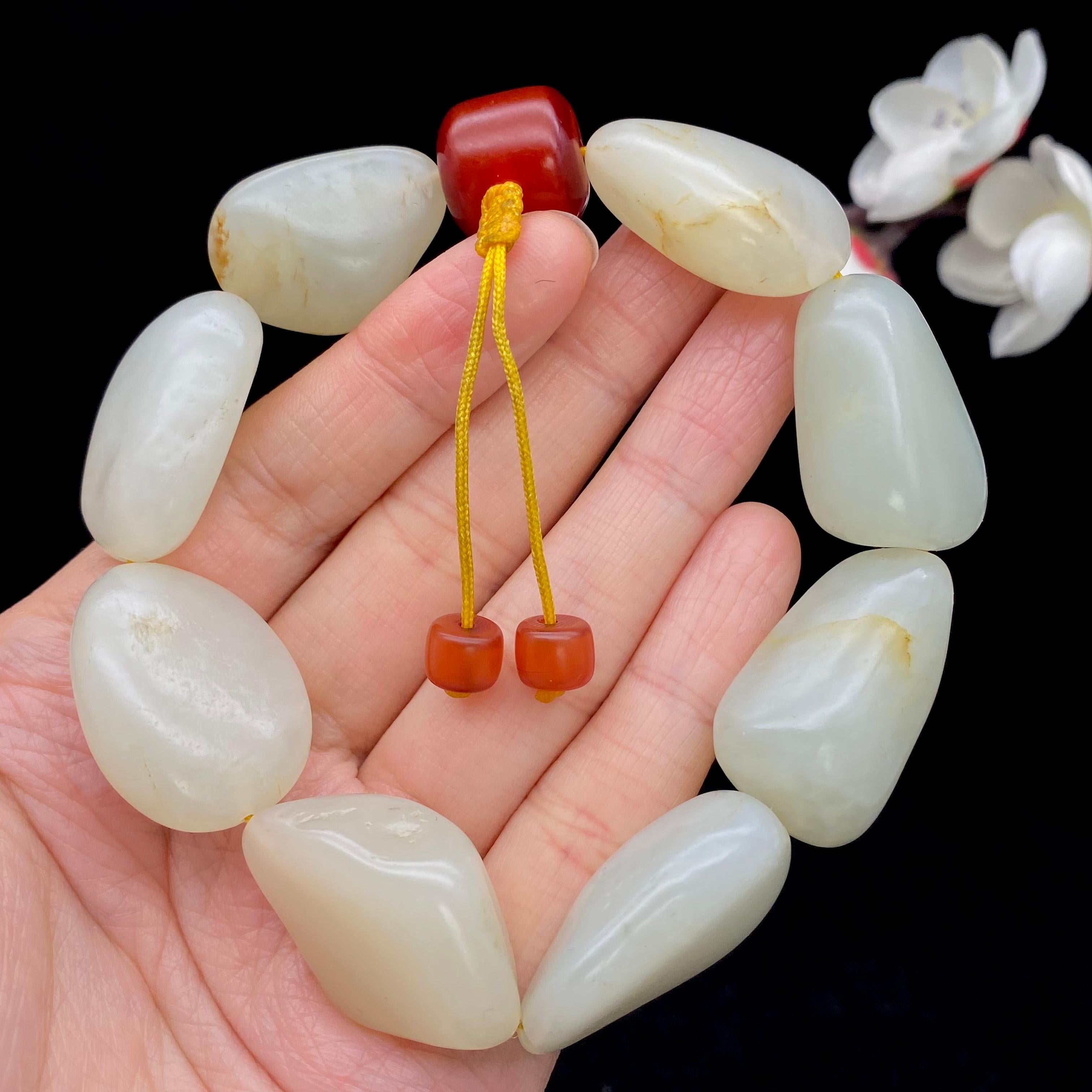 和田玉白玉籽料【精品手串】（88.5g）
