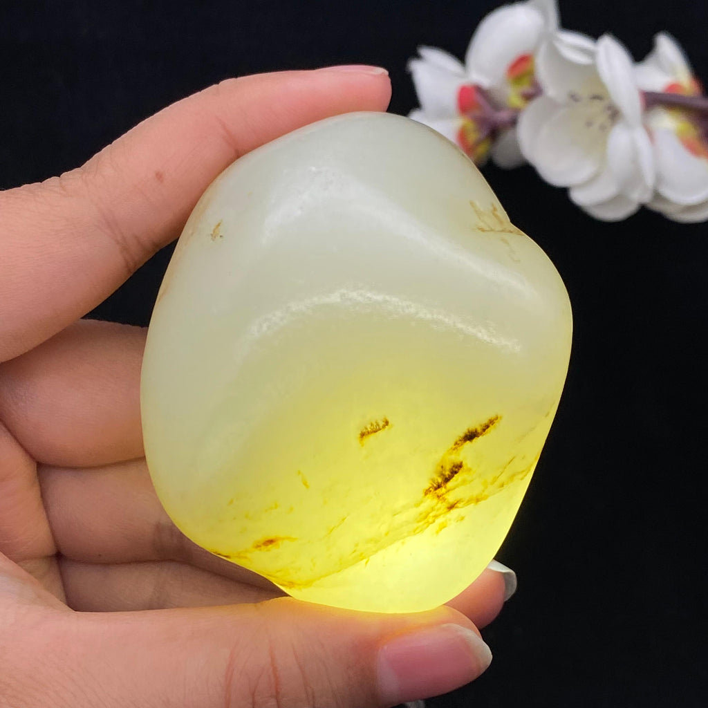 和田玉洒金皮籽料手把件（163.4g）
