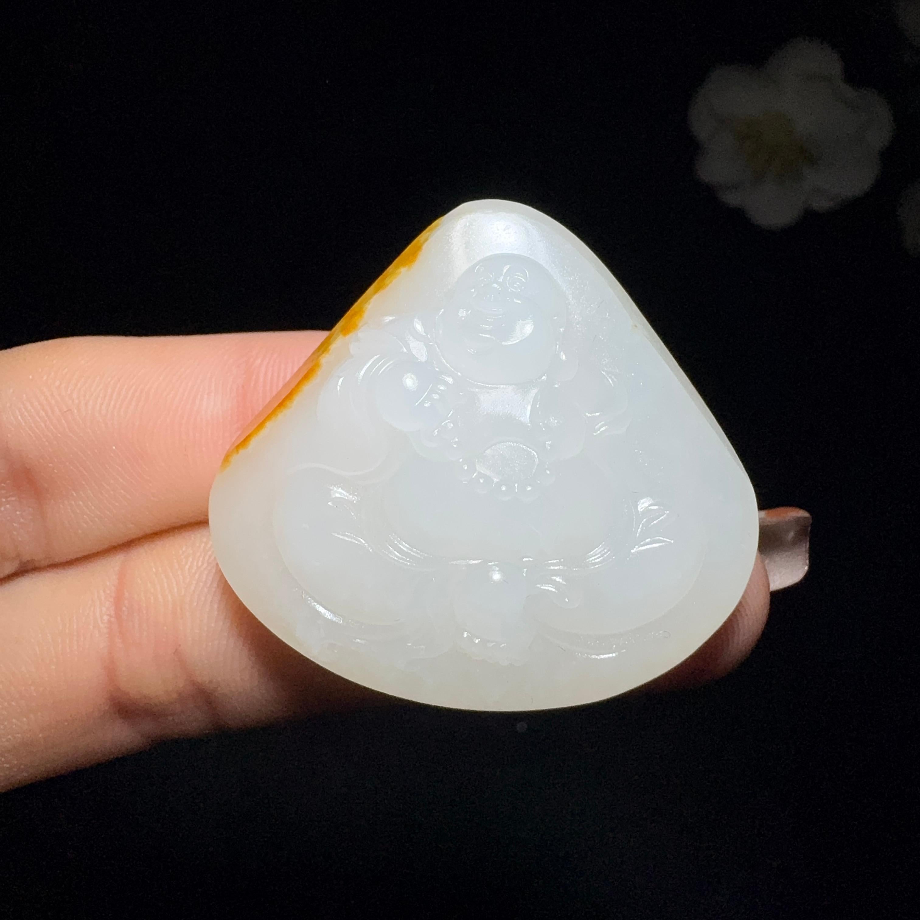 和田玉籽料挂件佛公（22.2g）