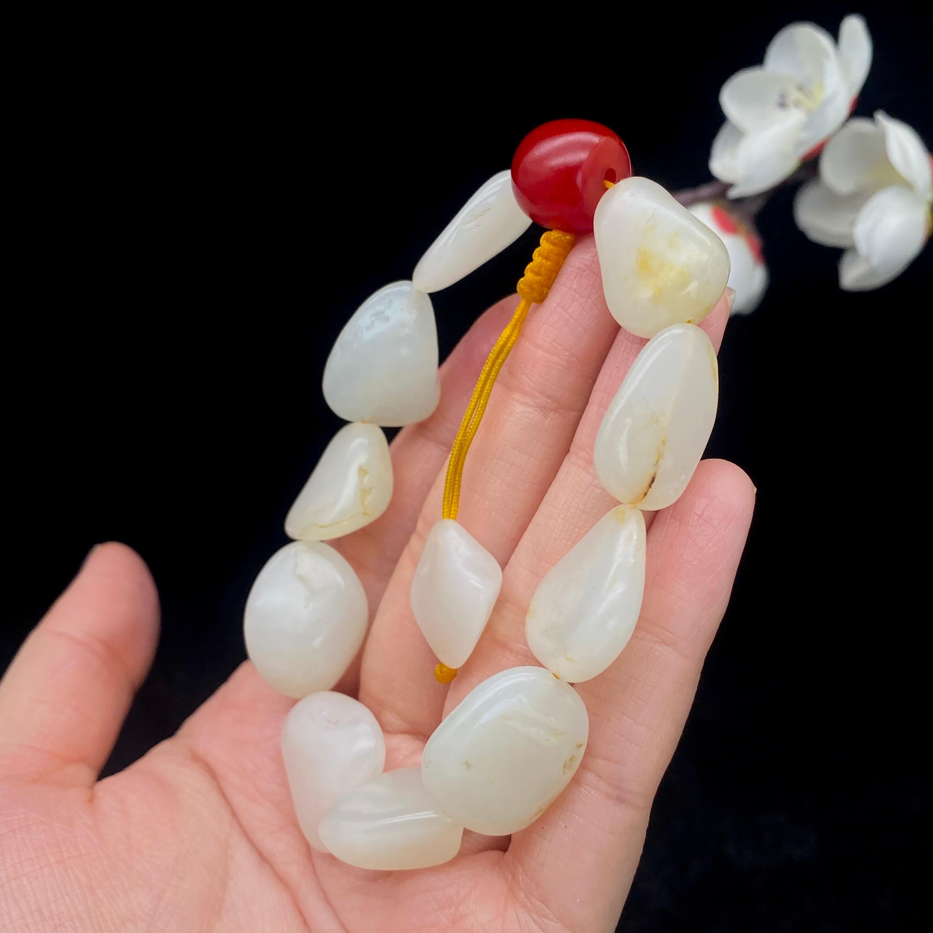 和田玉白玉籽料【精品手串】（45.1g）