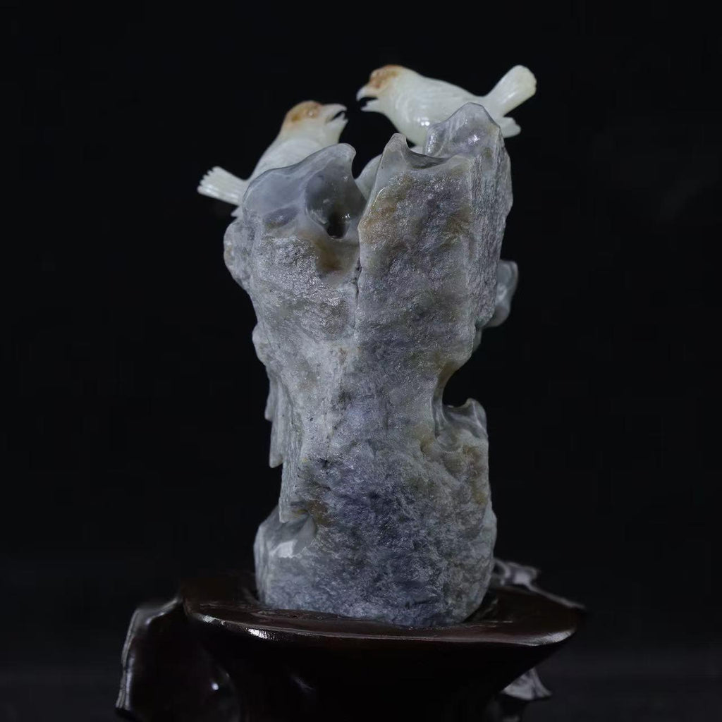 和田玉青花俏色 “双喜临门” 摆件（321.9g）