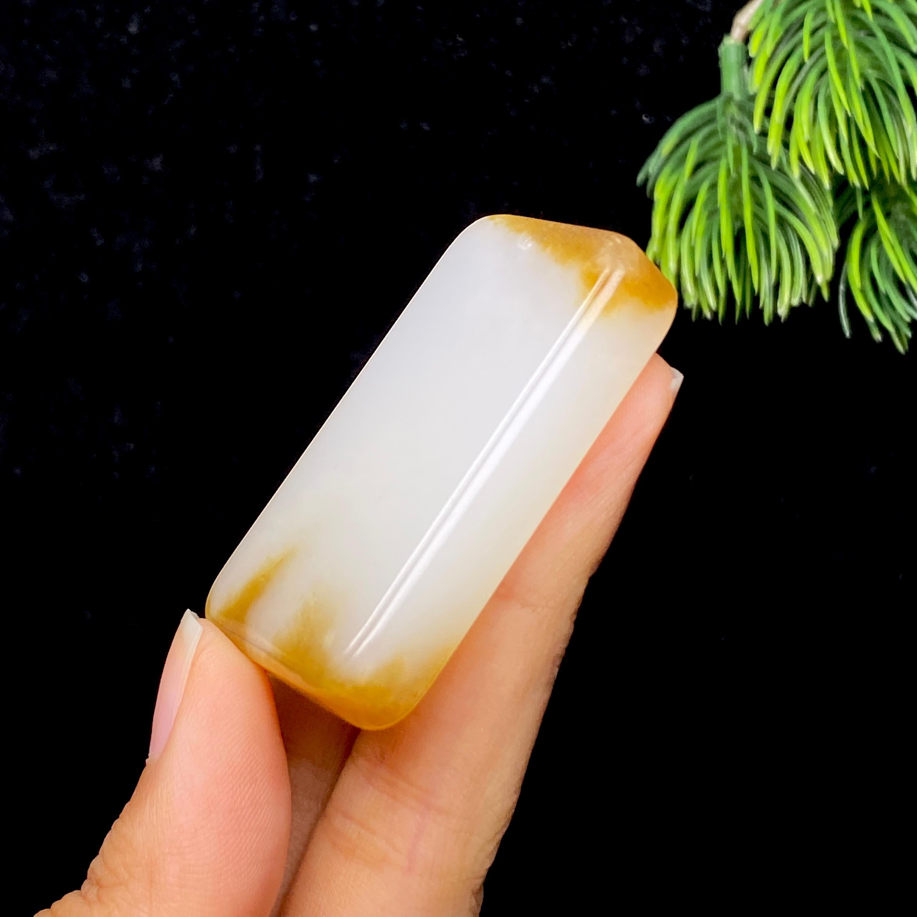 和田玉糖白无事牌（36.0g）