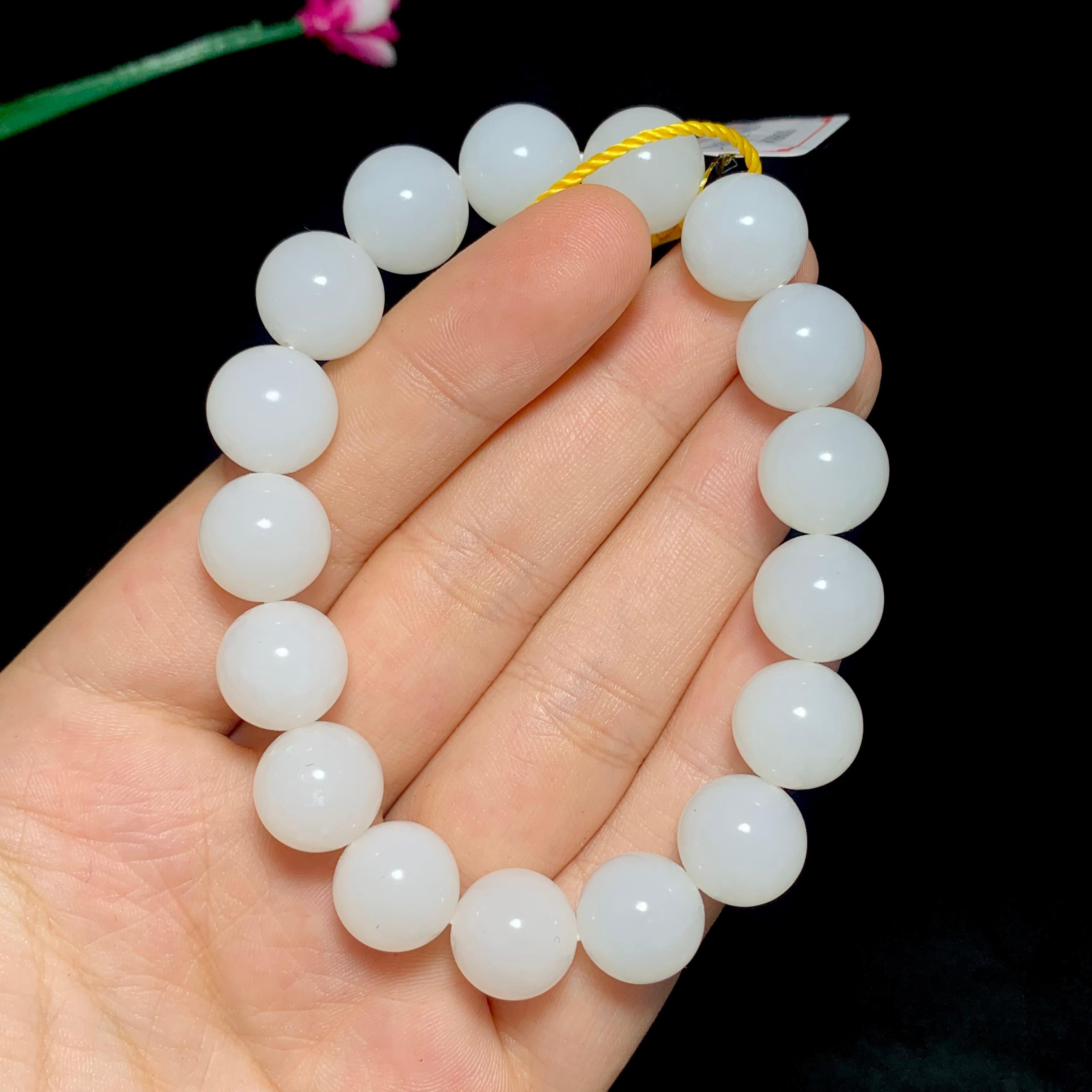 和田山料羊脂白玉手串（44.0g）