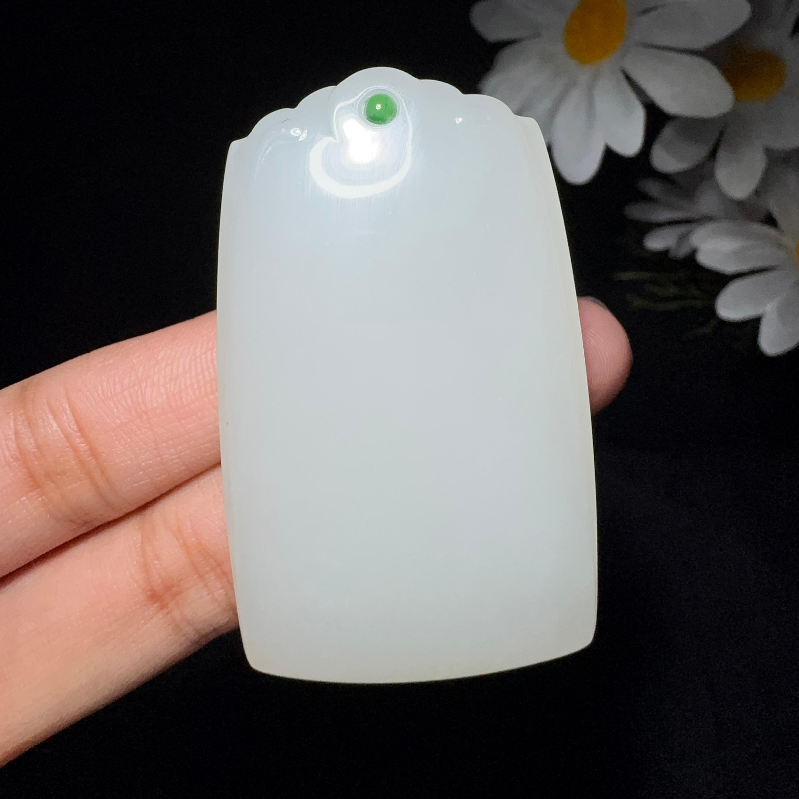 和田玉白玉平安无事牌（51.8g）