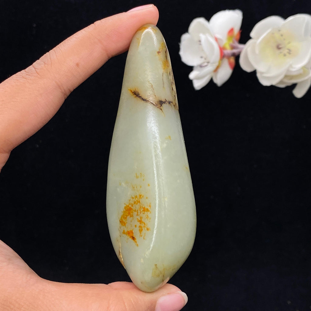 和田玉洒金皮籽料手把件（140.9g）