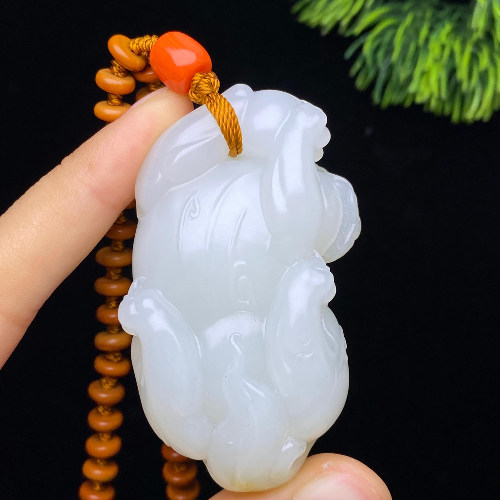 和田玉籽料貔貅把件（91.8g）