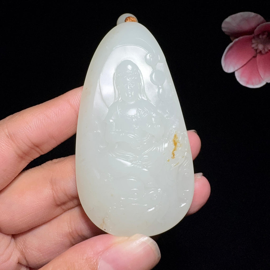 和田玉籽料御龙观音（55.2g）