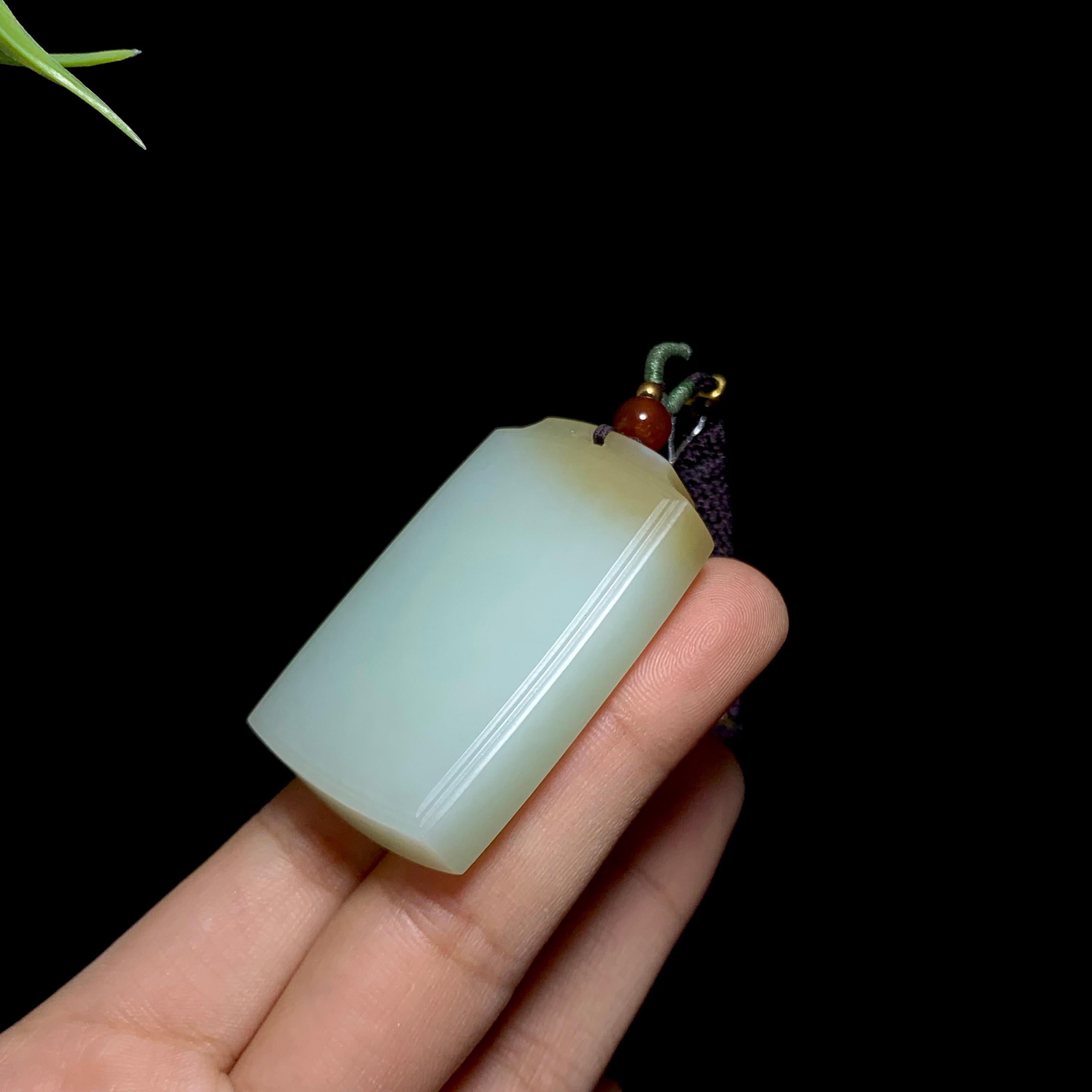 和田玉糖白玉无事牌（43.0g）