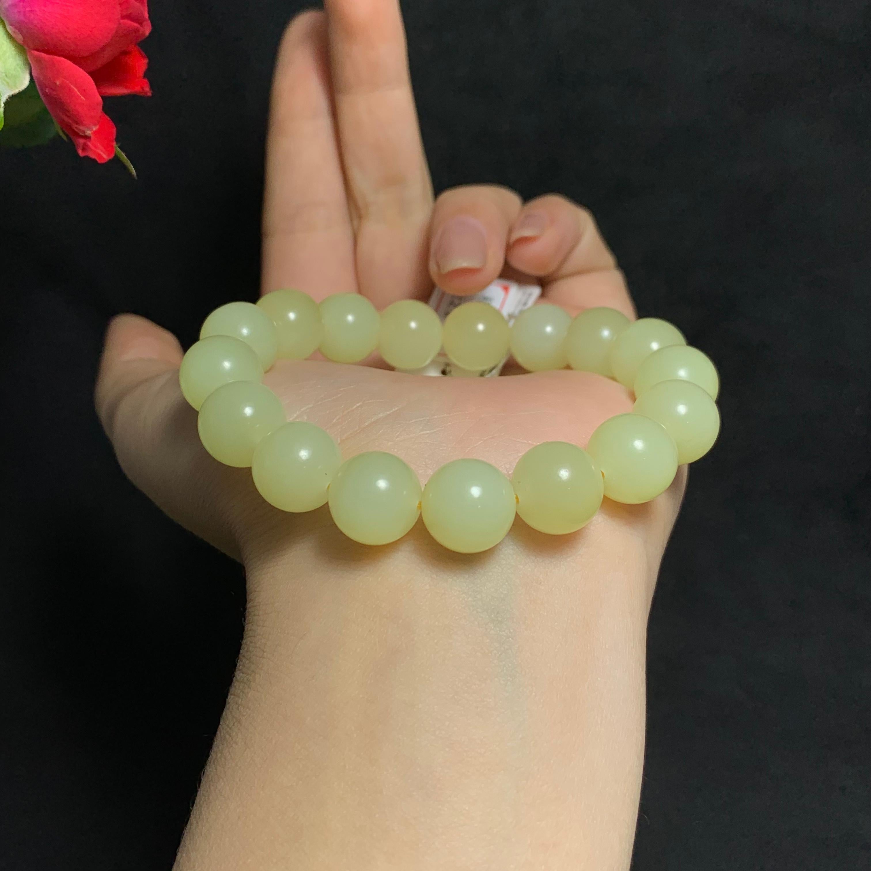 高品质和田山料黄口手串（46.3g）