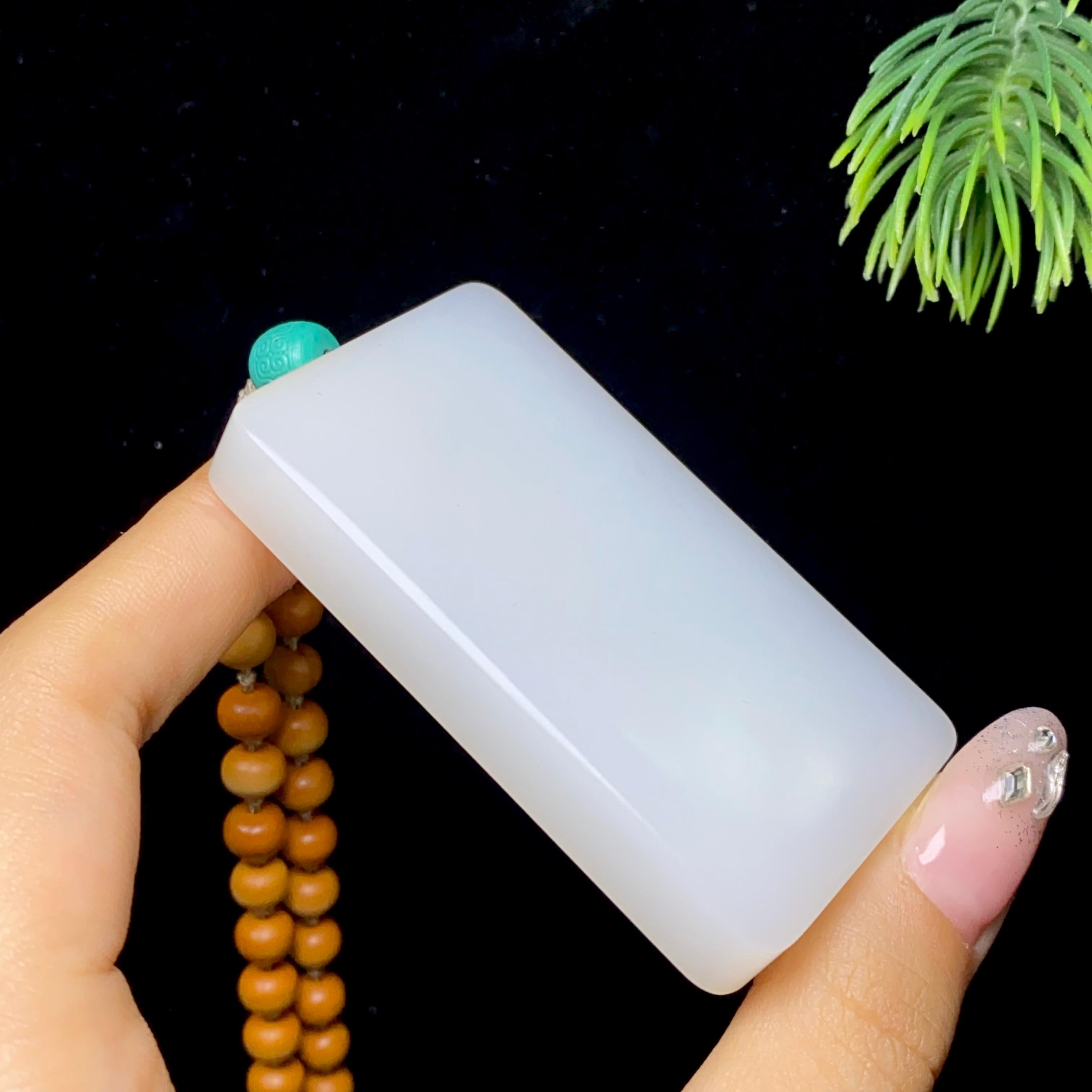 和田玉白玉无事牌（77.2g）