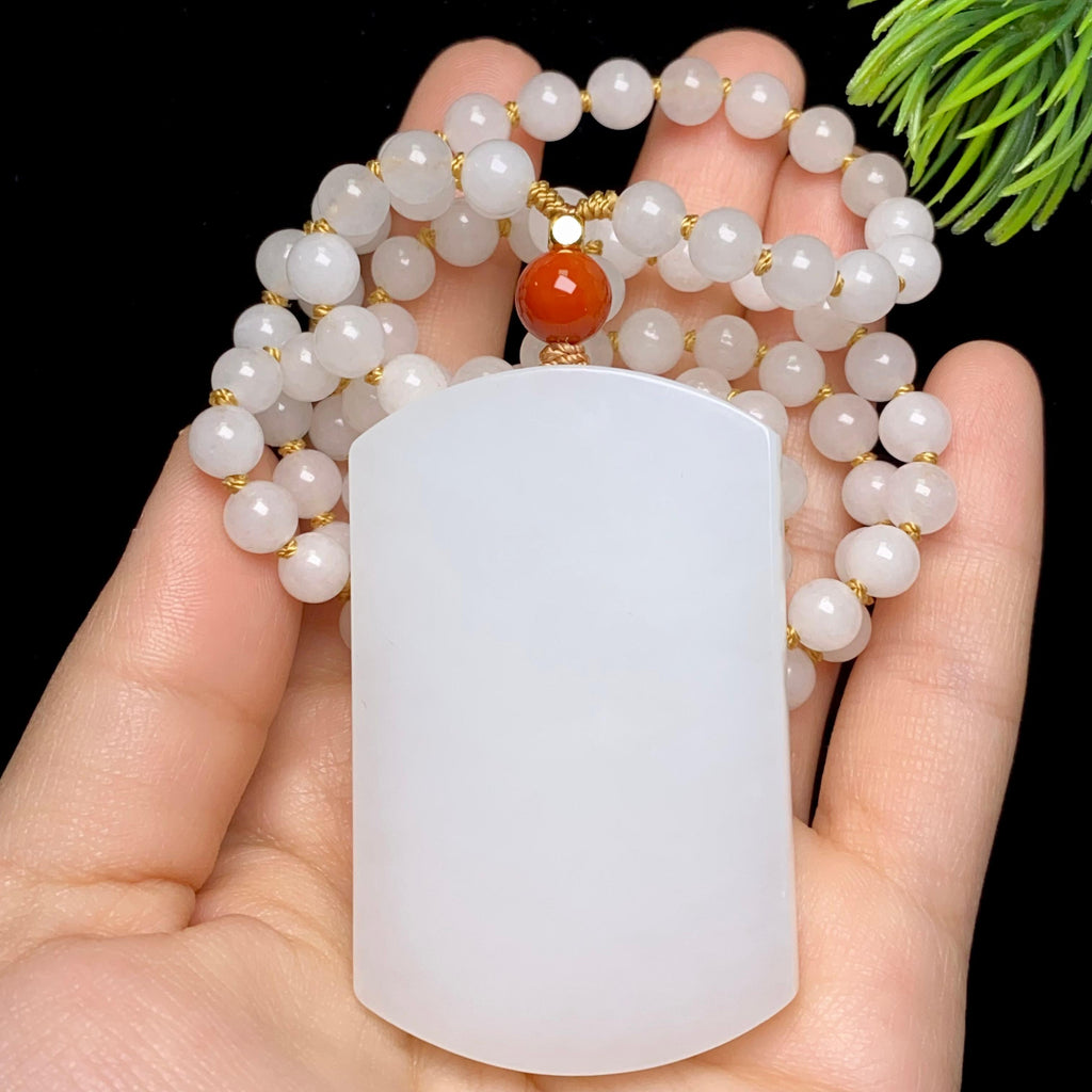 和田玉白玉无事牌（48.9g）