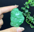 和田玉苹果绿碧玉呱呱来财（40.4g）