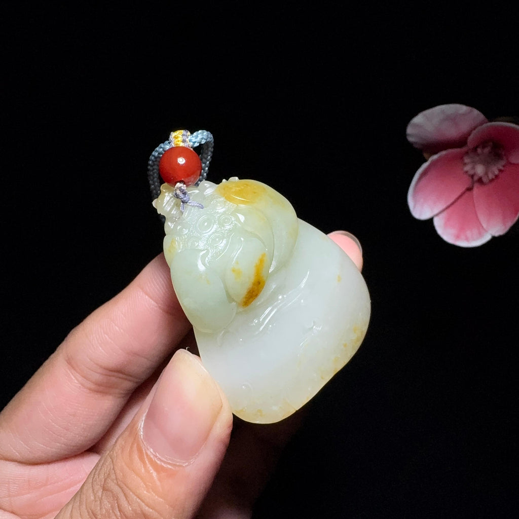 和田玉籽料呱呱来财（33.9g）