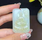 新疆和田玉且末糖白羊脂玉凤凰观音（47.7g）
