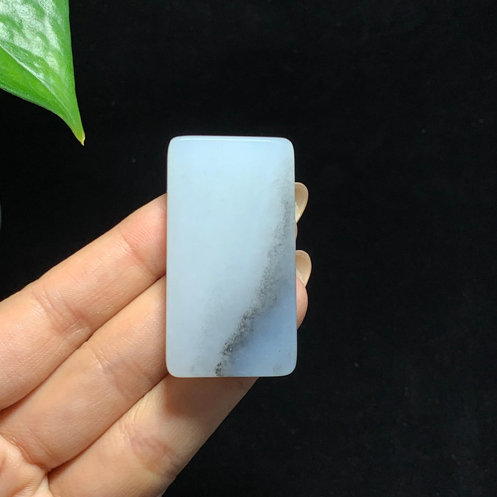 和田籽料青花无事牌挂件（34.0g）